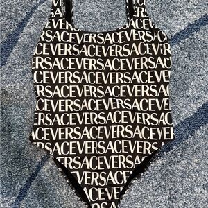 Versace Monochrome Logo Swimsuit